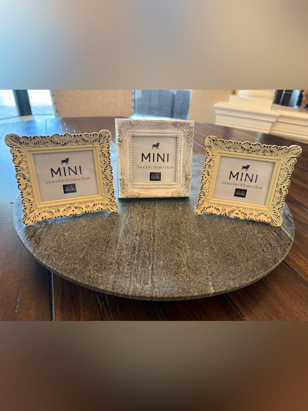 Studio Decor Cream Ornate Antique Styled Mini Frame Set of 3